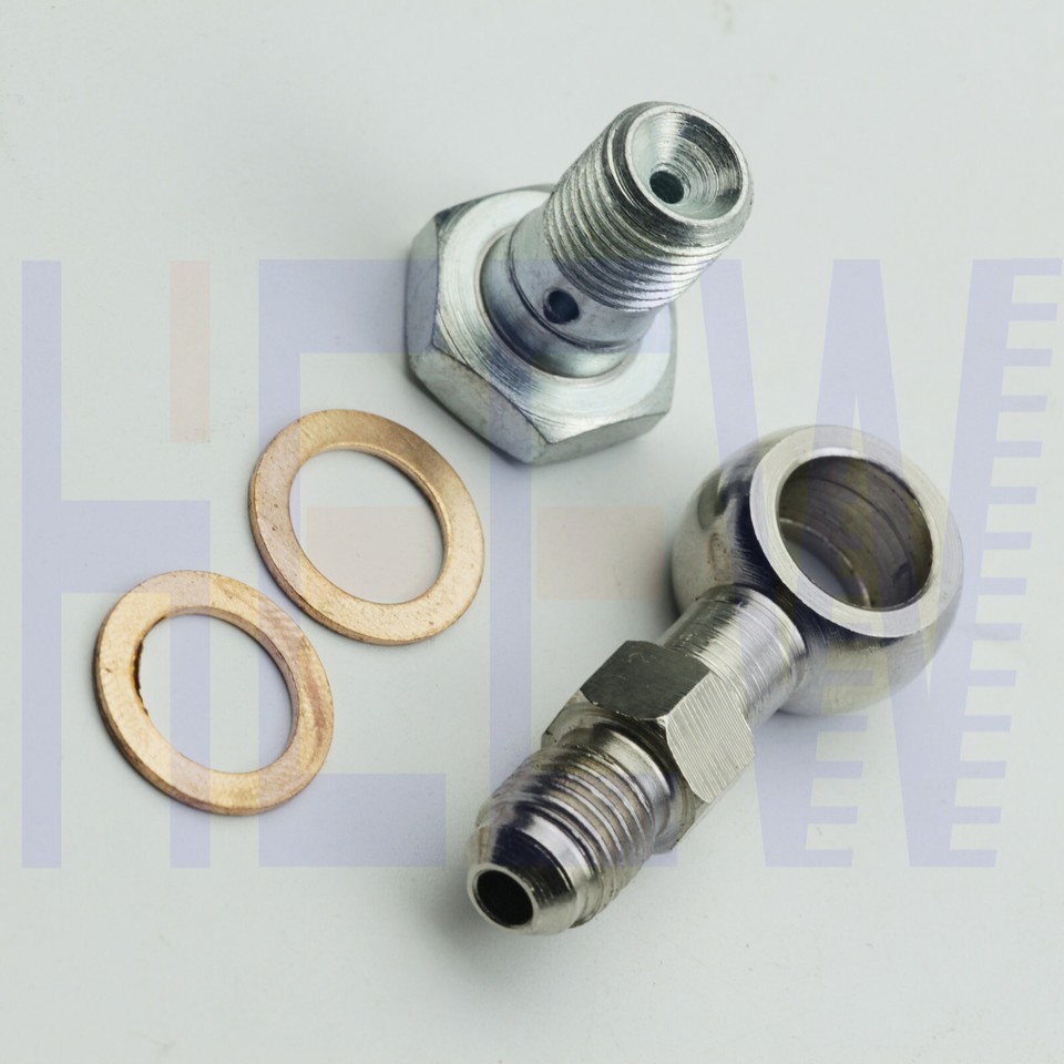 AN4 to 12mm eye M12× 1.25 Banjo Bolt Fitting Adapter Turbo OiL