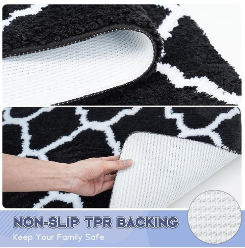 Sunhop Bathroom Rug Set Shower 3 pc Extra Soft and Absorbent Microfiber Non-Slip - Picture 4 of 9