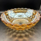 VTG Anchor Hocking Peach iridescent Bubble Serving Vegetable Dish 8"x2 5/8" Nice