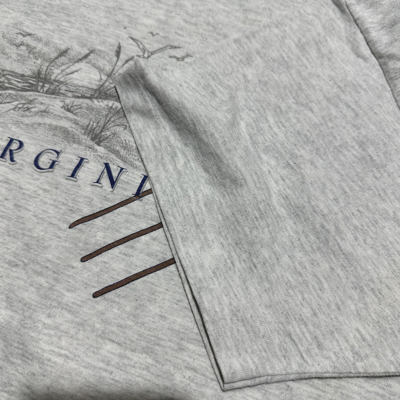 FILA T shirt vintage Virginia Beach da uomo taglia large fatta in USA 3 remi a remi sono logo