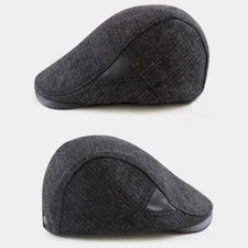 Men Plaid Cabbie Cap Newsboy Hats Beret Golf Flat Gatsby Casual Vintage Fashion