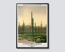 Vintage Cactus Grove, Arizona Print, 1871 Illustration, Botanical Desert Wall