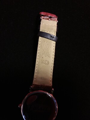 FOSSIL WATCH WITH LEATHER COW HAIR BAND BLACK FACE ANALOG | eBay display picture 1