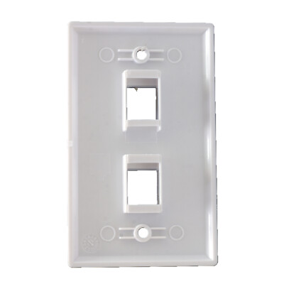 10- 2 Port Keystone Cat5 Cat6 RG6 Facelate White USA Seller- Tuff