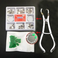 100pcs Dental Sectional Contoured Matrices Matrix & 40pcs Add-On Wedges & Plier