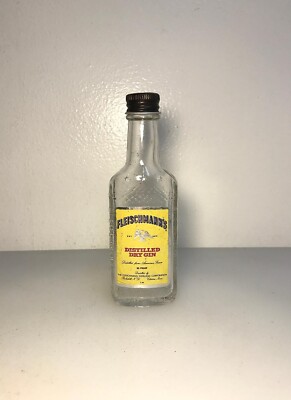 MINIATURE LIQUOR BOTTLE (EMPTY) :  FLEISCHMANN'S GIN, PEEKSKILL, NY;   1970's