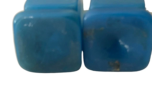 Jarrón cuadrado chino antiguo vintage de vidrio opalino Foto 4 de 4