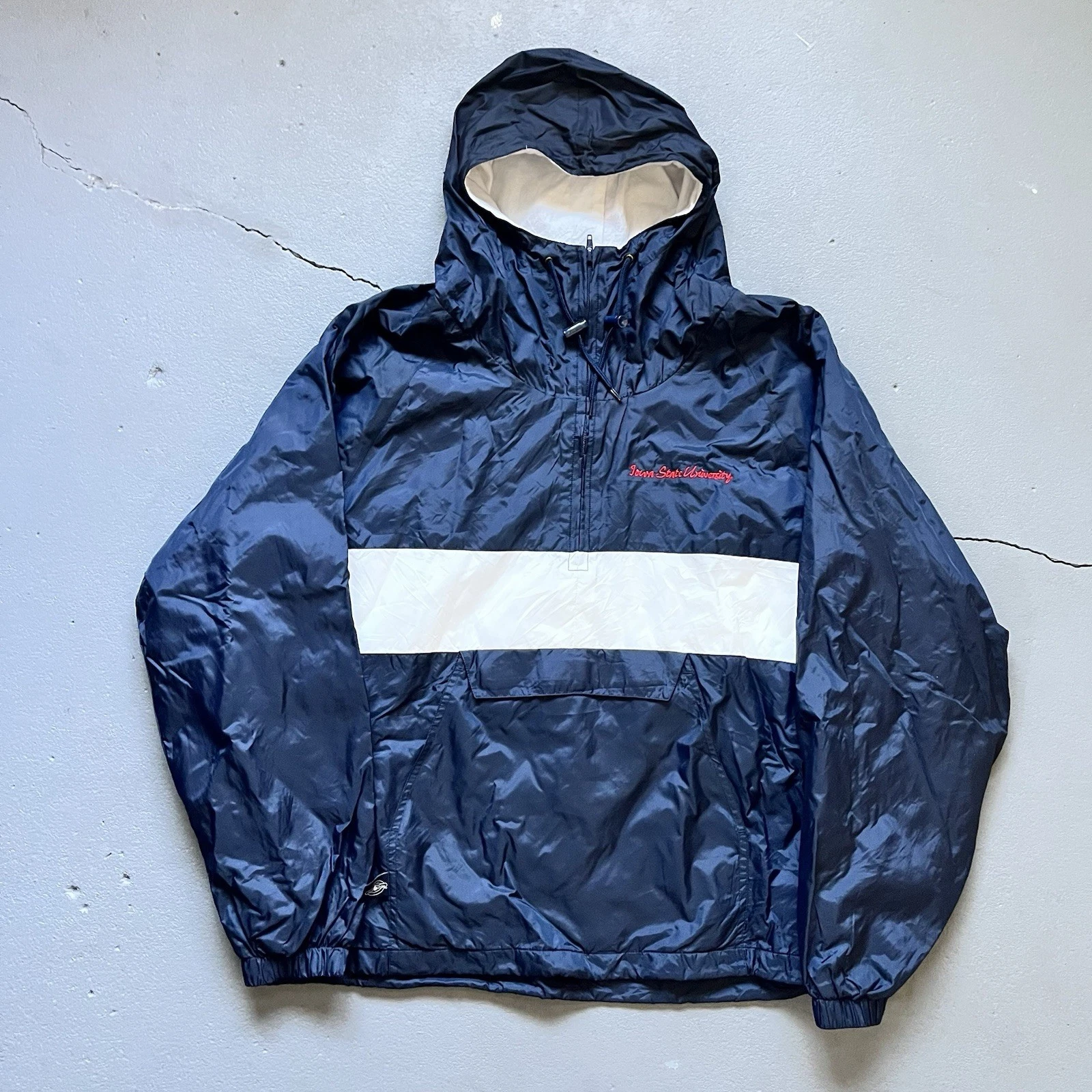 Crazy Vintage Iowa University Windbreaker Quarter Zip Up Jacket Size Medium