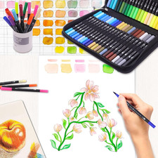 Double Tip Brush Pens Art Markers 72 Colors Fine Acrylic Coloring Painting Ideal