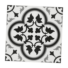 Peel  Stick SPC Vinyl Self-Adhesive Flooring - 9x9In 16 Tiles 16 Black/White
