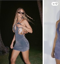 Urban Outfitters ‘So Good’ Velour Halter Mini Dress - Baby Blue - Gently Used