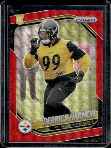 2025 Panini Prizm Derrick Harmon RC Red Wave Rookie #/149 Steelers