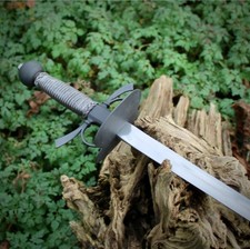 36.4" HEMA Smallsword Sparring Sword, Blunt Steel Blade, Figure-8 Guard