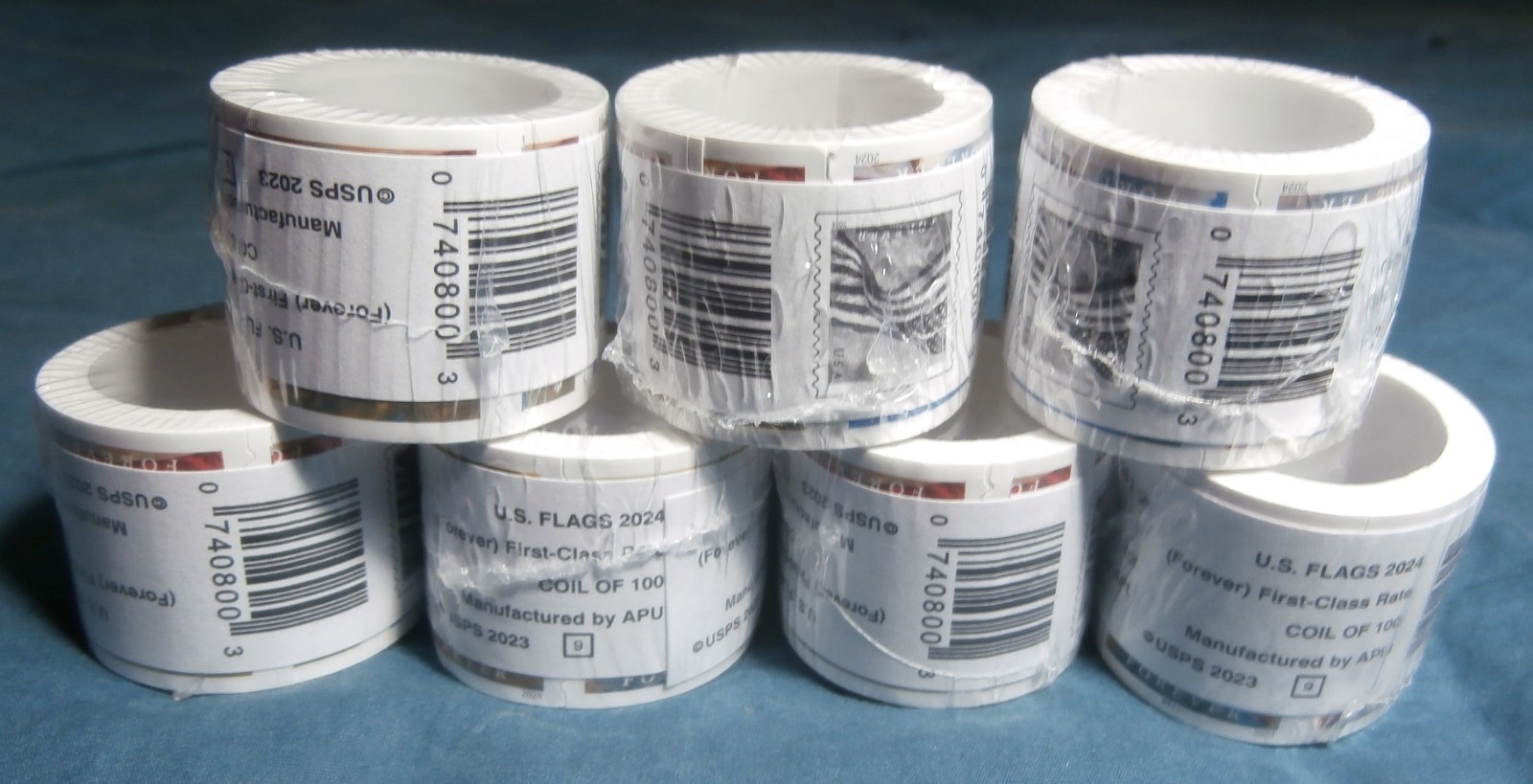 7 rolls usps stamps totaling 700 stamps