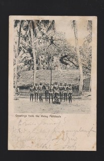 AK Grüße von der Malaiischen Halbinsel als Feldpost Marine Schiffpost Nr.26