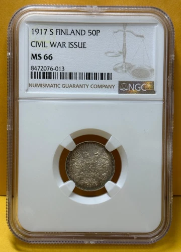 1917 S Finland 50 Pennia Civil War Issue NGC MS66