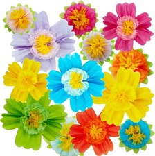 20" Giant Rainbow Tissue Paper Flowers Set Large Mexican Fiesta Party Flowers...