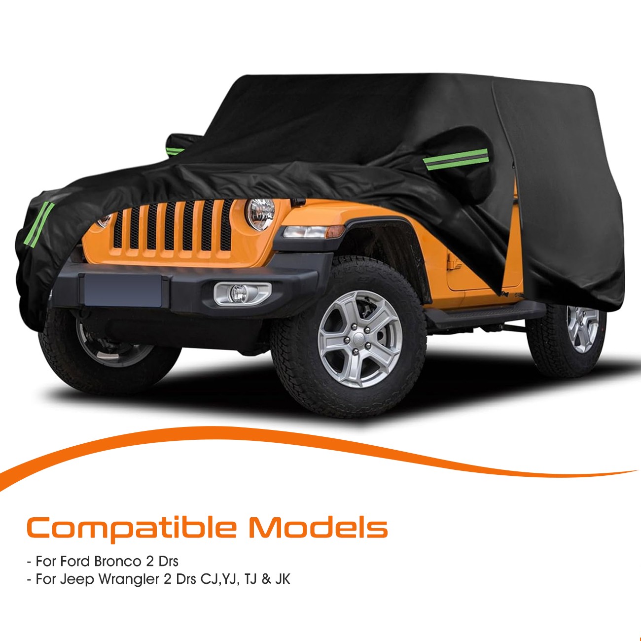 Car Full Cover For Jeep Wrangler 2 Door CJ YJ TJ JK Outdoor Snow Sun Protect thumbnail 3