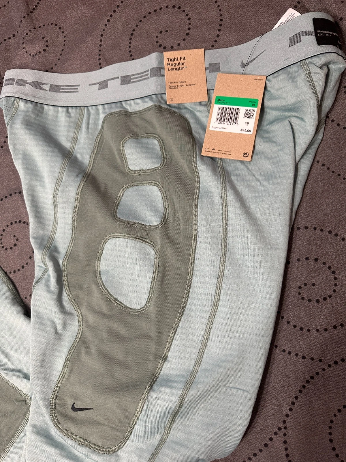 NIKE TECH SEMI SPHERE THERMA #017 2 TONES OF GREEN BASE LAYER SIZE XL MEN $95.00