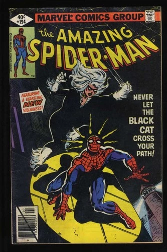 Amazing Spider-Man #194 VG+ 4.5 1st App Black Cat! Marvel 1979