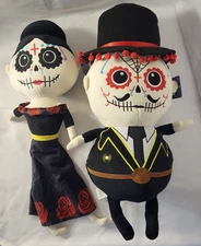 Lot of 2 NWT LIL MIGOS 2022 Day of the Dead Plushie 18" Man 20 Woman Sugar Skull