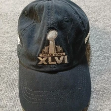 Super Bowl XLVI Hat Cap Strap Back Mens Black NFL Football Bud Light Reebok