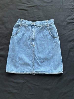 Vintage Red Lodge Trading Co Women s Size 7 Denim Skirt High Waisted Pockets