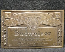 XC11157 VINTAGE 1970s  BUDWEISER  GENUINE LAGER BEER ADVERTISEMENT BELT BUCKLE