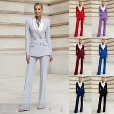 2 Pcs Women Suits Ladies Blazers Formal Wedding Business Evening Pant Suit Set