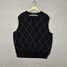Polo Golf Ralph Lauren Sweater Vest Mens 2XL Black Argyle Pima Cotton Casual