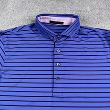 Greyson Polo Shirt Mens Large Purple Stripes Performance Stretch Golf Wicking