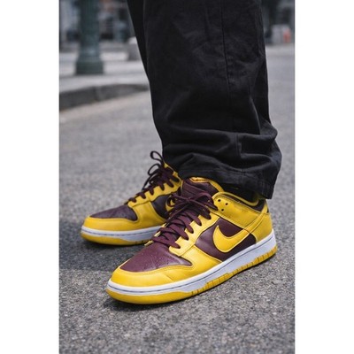 Nike Dunk Low Arizona State Mens 10.5 University Gold Maroon DD1391-702 Good