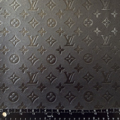 #ad Louis Vuitton Black Monogram Vinyl For Crafting Embossed Vinyl piece 12quot; X 12quot; $25.00