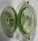 Vintage Uranium Vaseline Glass Anchor Hocking Princess Sugar Bowl with Lid