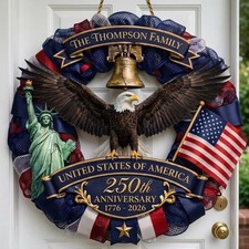 Custom Family Name America Years Wooden Sign Personalized Home Decor
