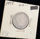 90% Silver  BARBER QUARTER DOLLAR 1898