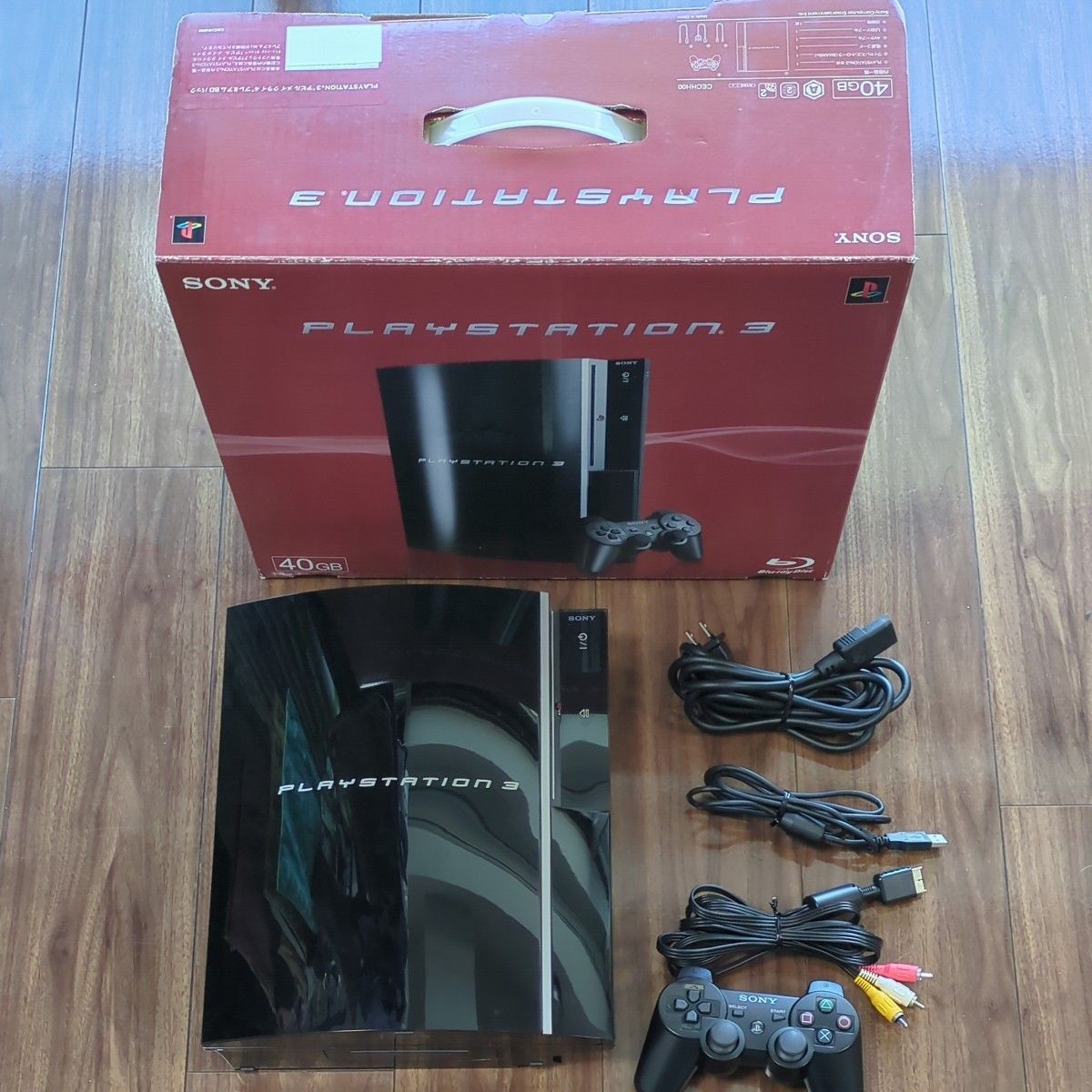 SONY PlayStation 3 PS3 CECHH00 40GB Black Console Controller AV