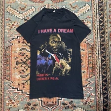 Vintage 1980s 1990s MLK T-Shirt History Size M Martin Luther King Jr Rap Tee USA