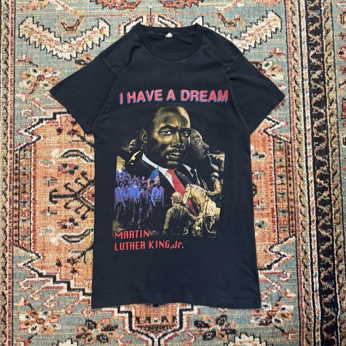 MLK T-Shirt History Size M Martin Luther 1980s vintage concert t-shirt, vintage, single stitch, B+ condition