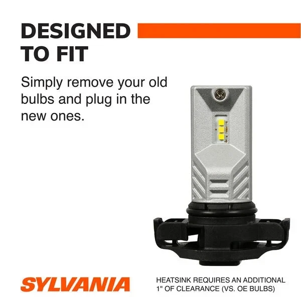 Luces antiniebla LED Sylvania y DRL 5202/2504 PS24W/PSX24W ¡NUEVO paquete de 2 bombillas! Wrangler Foto 3 de 4