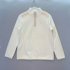 Brooks Brothers - Men  s Ivory 1/4 Zip fleece pullover sweater high neck top SZ M