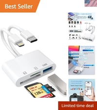 Universal USB C & Lightning SD Card Adapter - Fast Data Transfer for All Devices