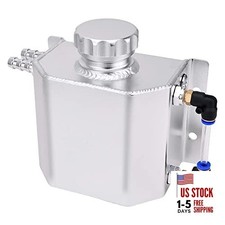Radiator Coolant Overflow Tank,Coolant Recovery Tank Aluminum 1L Silver
