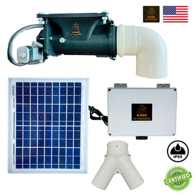 Solar Automatic Feeder with Y Splitter   Dual Feeding System for Farms