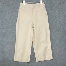 A New Day Womens High Rise Relaxed Tapered Cream Wide-Leg Cropped Pants NEW SZ 6