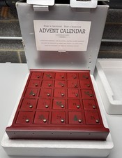 Restoration Hardware Wood Christmas Advent Door Calendar Red Orig Box Rare HTF