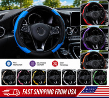 Car Steering Wheel Cover Red Black Leather Anti-slip For 1538cm Carbon Fiber Car Steering Wheel Cover Red Black Leather Anti-slip For 1538cm Carbon Fiber