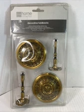 JCPENNY HOME COLLECTION DECORATIVE HOLDBACKS ANTIQUE GOLD 0015-F NEW SEALED
