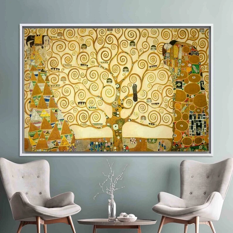 Arte de pared Árbol de la vida Gustav Klimt reproducción de pintura en lienzo, impresión artística XXL, Foto 4 de 4