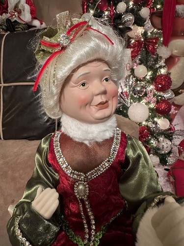 Navidad Papá Noel y Señora Claus Elfo Estante Cuidador Posable Muñeca Abrigo Decoración Martha 2' - Imagen 10 de 21